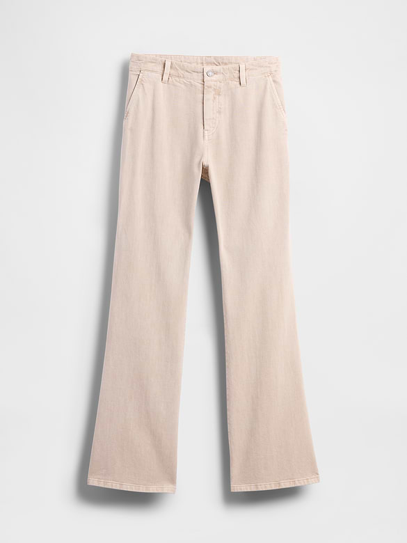 Low Rise Relaxed Flare Khakis