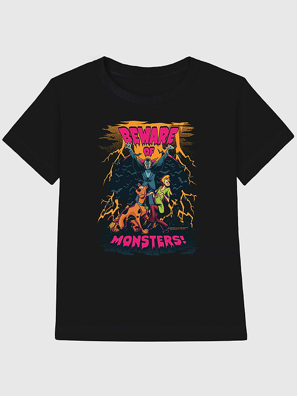 Scooby Doo Shaggy Beware Of Monsters Graphic T-Shirt for Kids