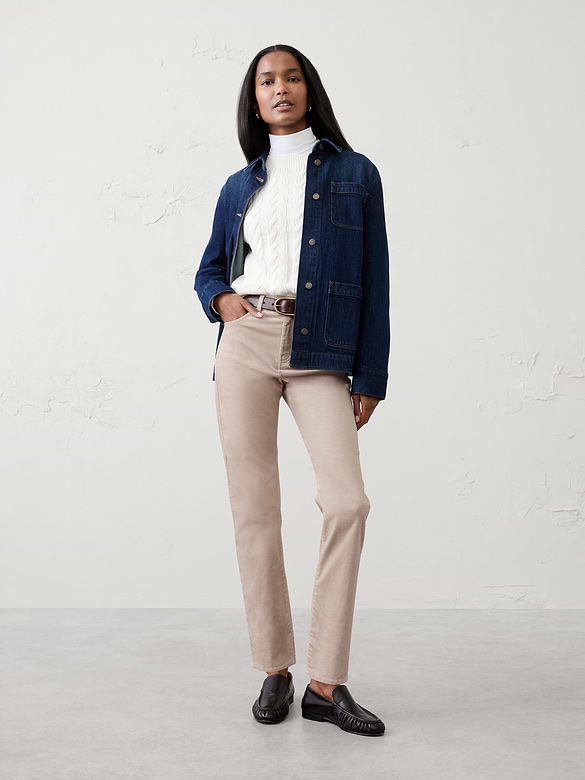 Slim High-Rise Velvet Pants