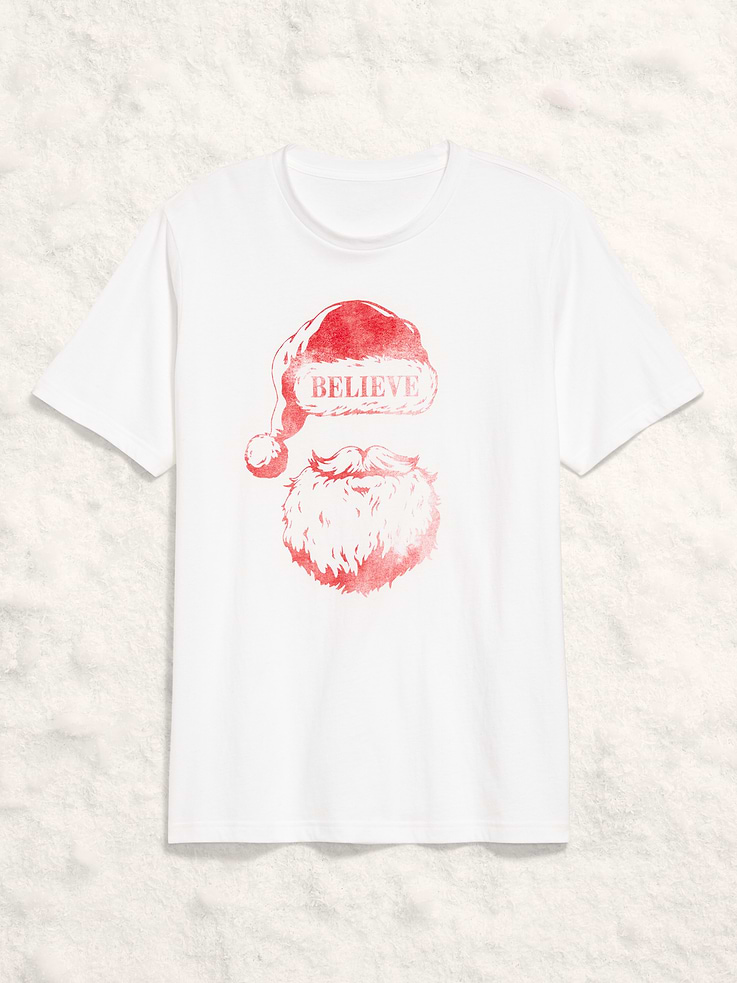 Image 1 of 2, rib-knit crew neck, short sleeves, licensed holiday graphic varies, Product #807686