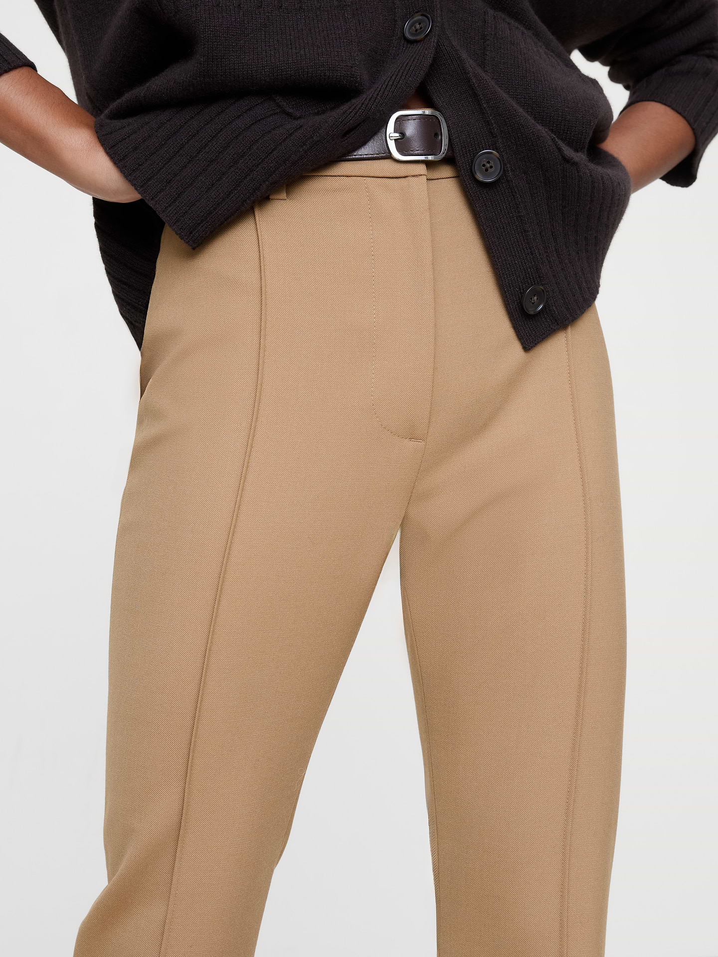 L'image numéro 3 présente Pantalon ultra-étroit à taille haute en flanelle