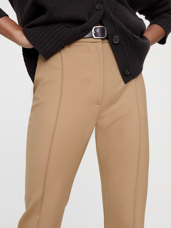 Pantalon ultra-étroit à taille haute en flanelle
