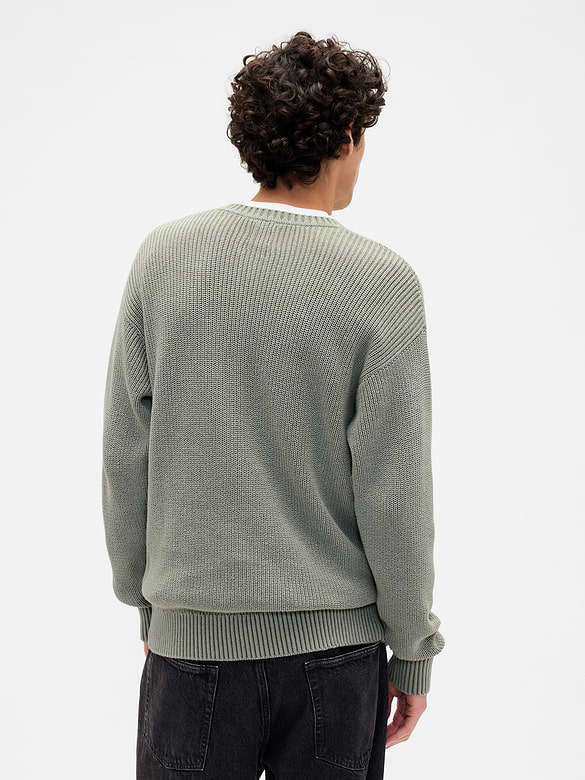 Relaxed Textured Crewneck Sweater