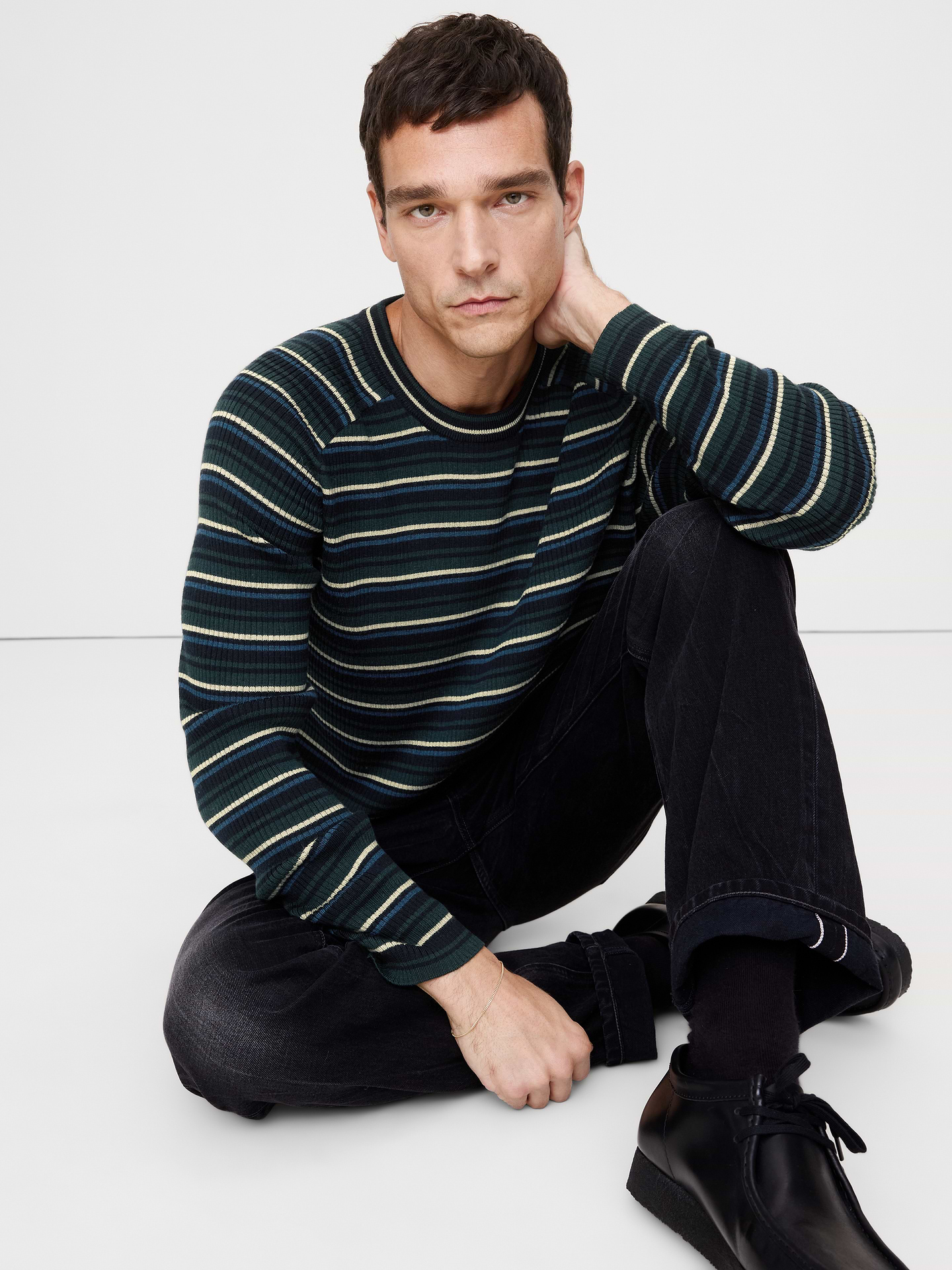 Image number 1 showing, Slim Merino Ribbed Sweater