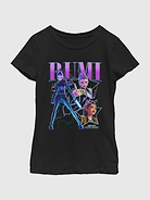 Image 1 of 4, Soft cotton T-shirt., Crewneck., Short sleeves., Officially licensed K-Pop Demon Hunters Y2K Rumi Graphic at front.