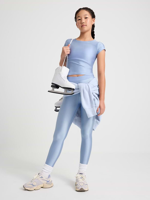 Athleta Girl High Rise Logo Chit Chat Sheen Legging