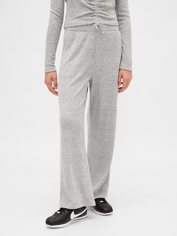 Kids Softspun Rib Wide-Leg Pants