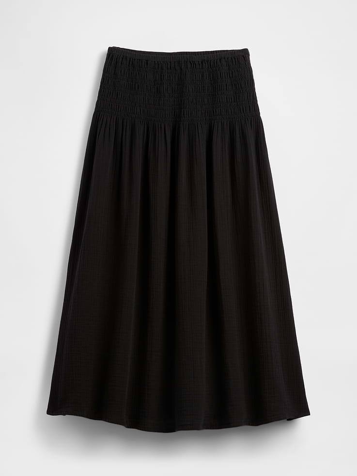Image number 5 showing, Cotton Gauze Smocked-Waist Maxi Skirt