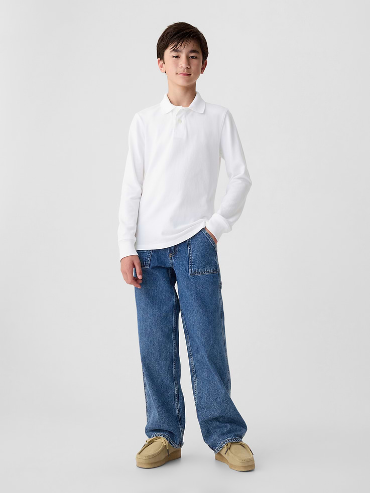 Image number 2 showing, Kids Organic Cotton Uniform Polo Shirt