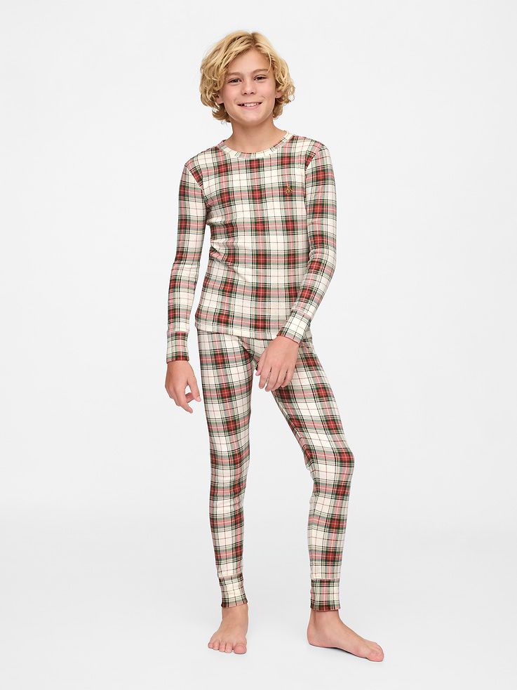 Image 5 of 6, Kids Organic Brushed Cotton Plaid PJ Set