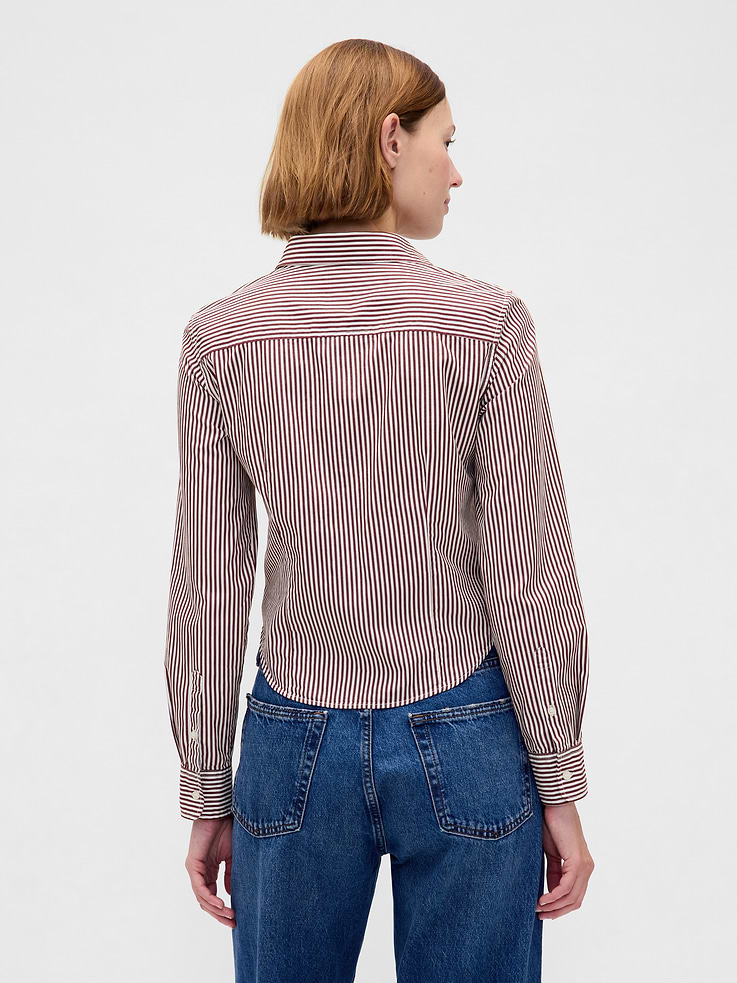 Image number 3 showing, Organic Cotton Fitted Crop Shirt