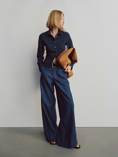 Image number 5 showing, Denim Fitted Crop Shirt