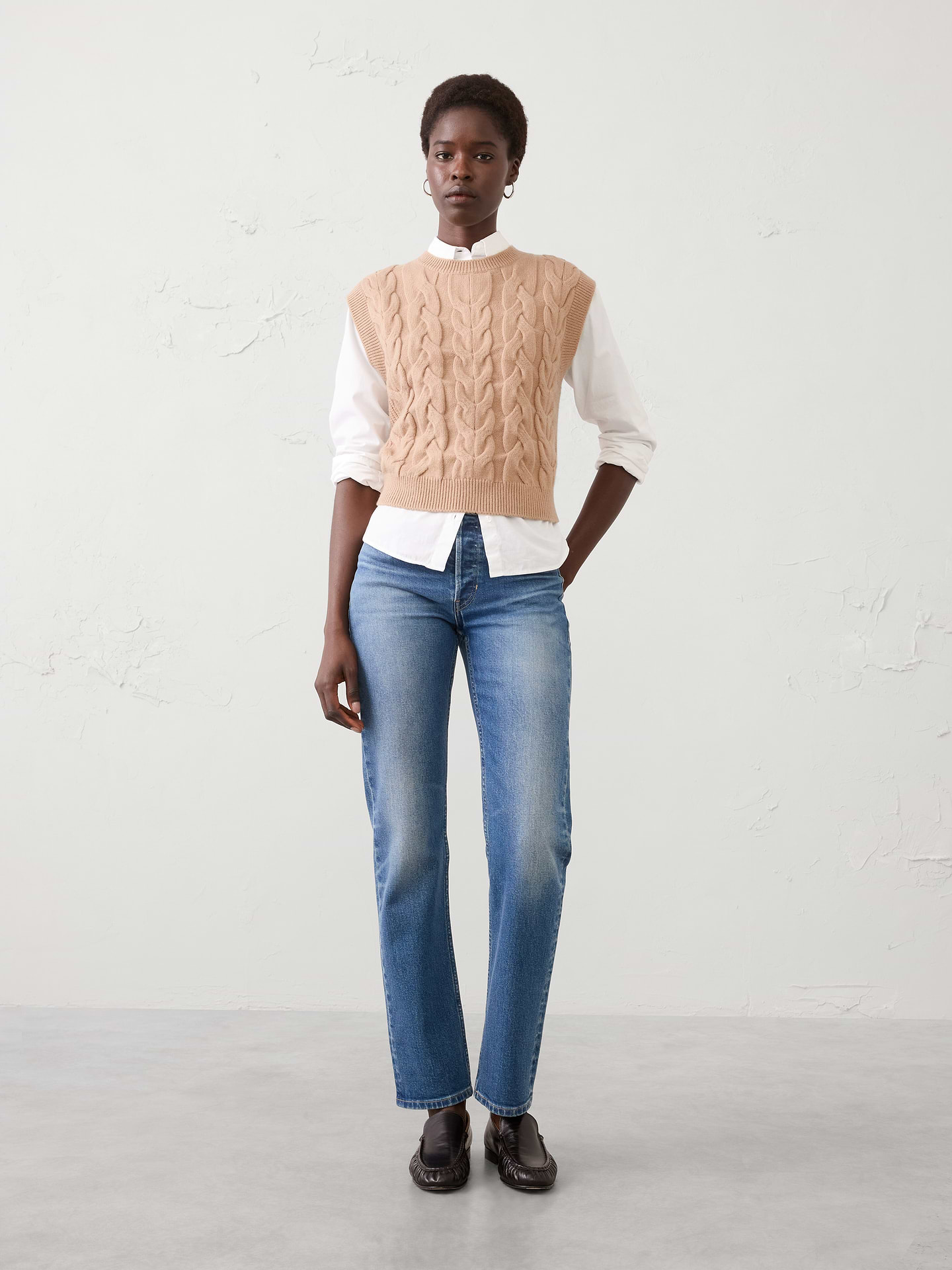 Image number 1 showing, Cable Sweater Vest