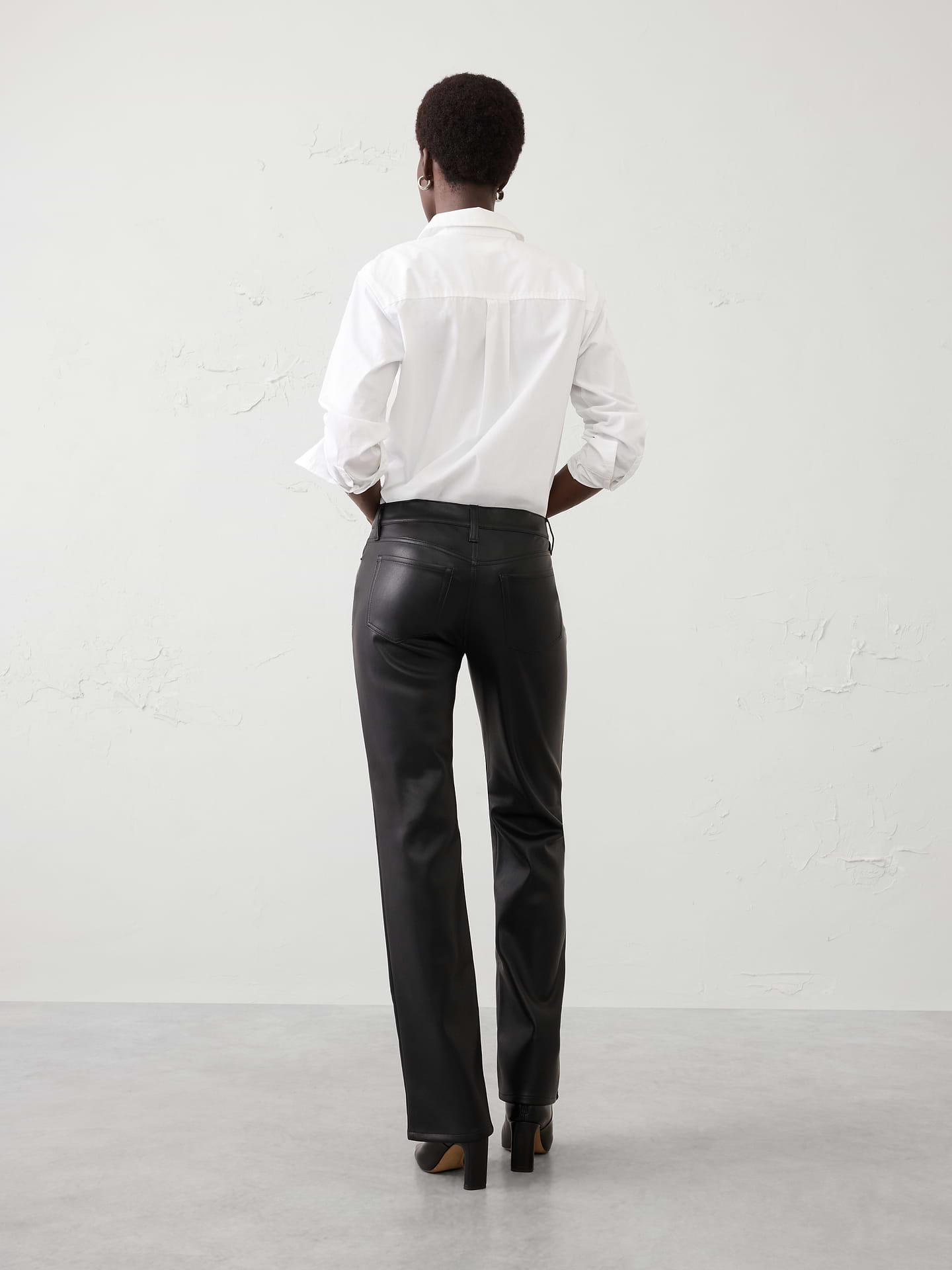 Image number 2 showing, Vegan Leather Bootcut Mid-Rise Pant