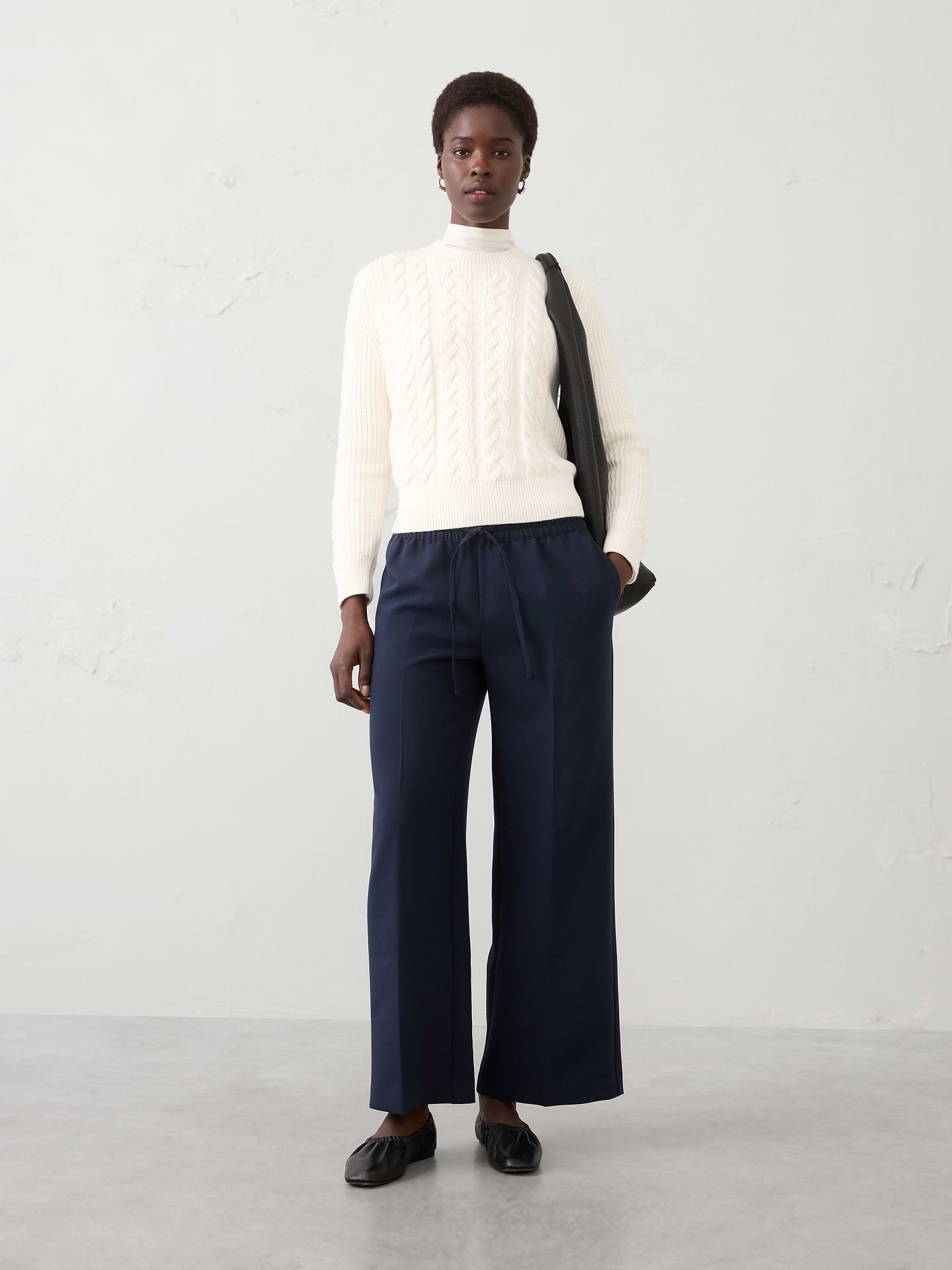 Image number 1 showing, Straight Mid-Rise Pull-On Pant