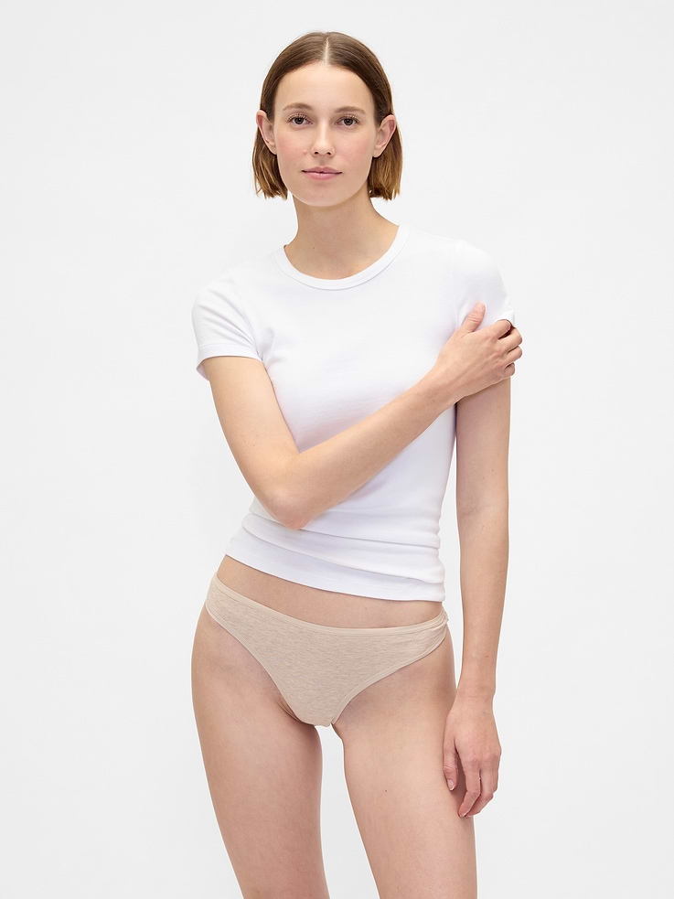 Image number 1 showing, Organic Stretch Cotton Thong