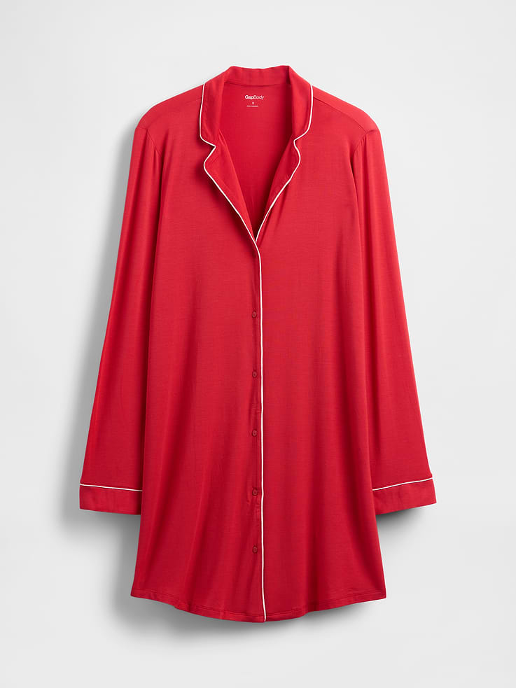 Image number 5 showing, SoftMade Modal PJ Shirtdress