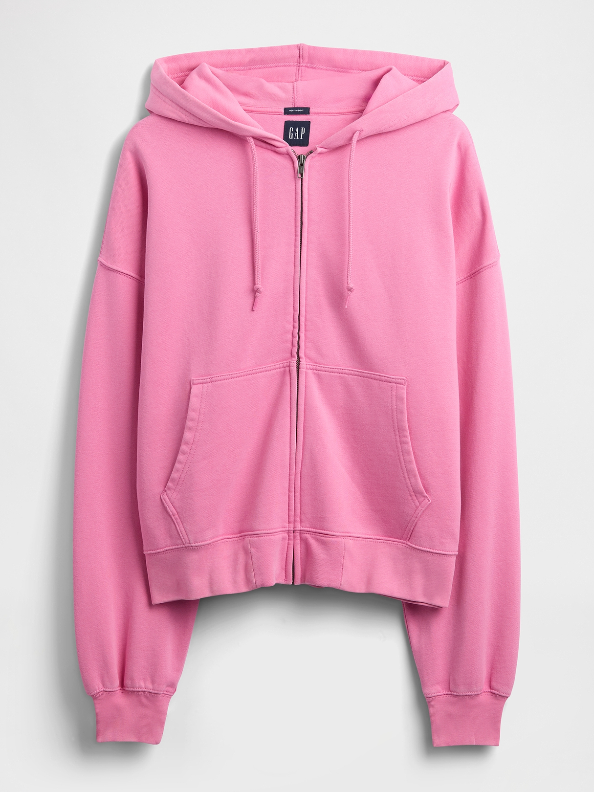 Adult Heavyweight Oversized Crop Zip Hoodie | Gap
