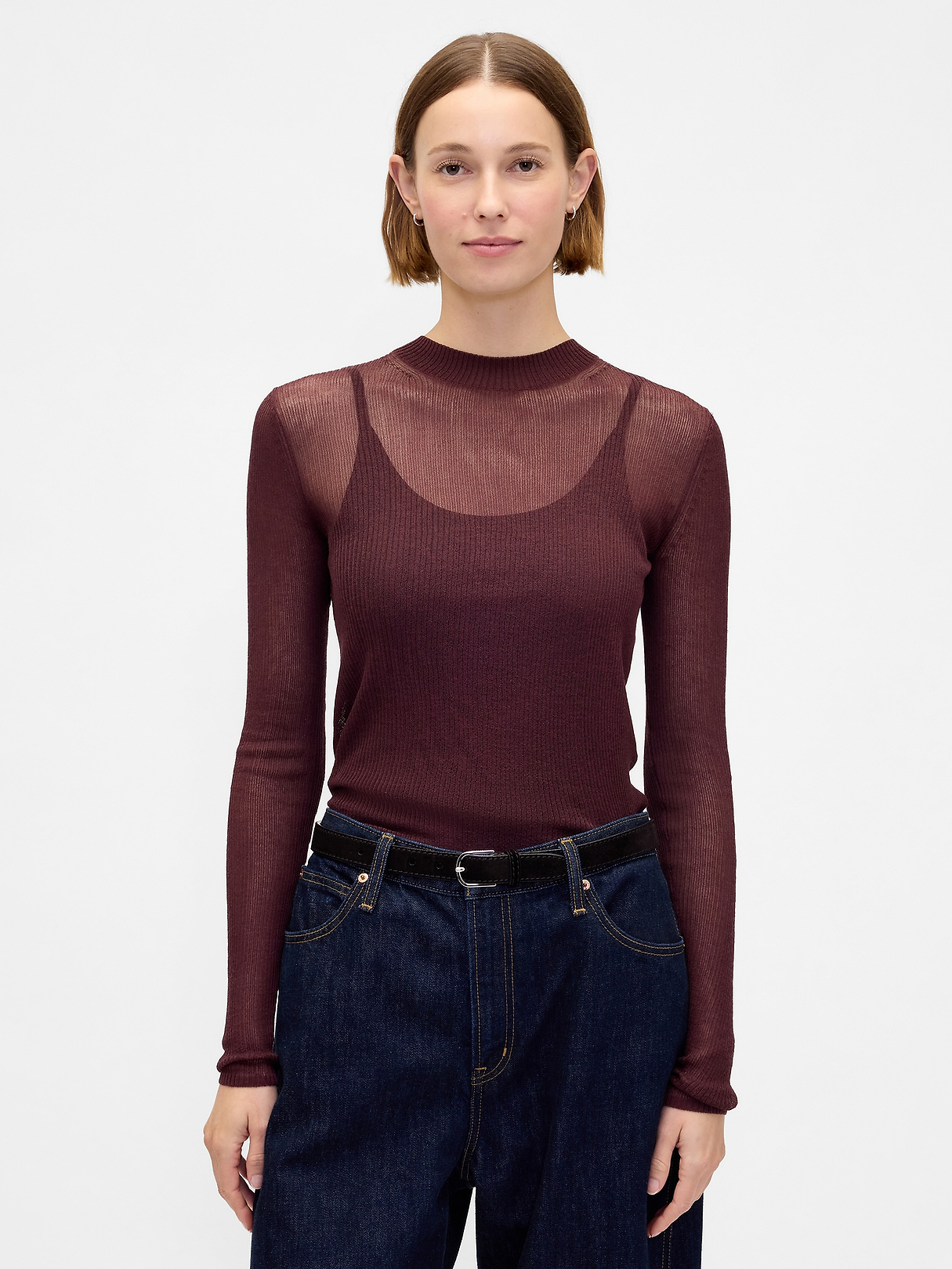 High-Neck Sheer Sweater | Gap
