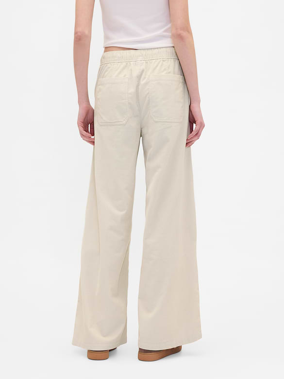 Mid Rise Corduroy Baggy Pants