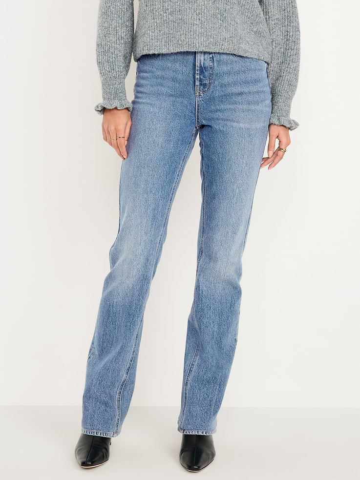 Old Navy Women's Extra High-Waisted Boot-Cut Jeans (Light Wash)