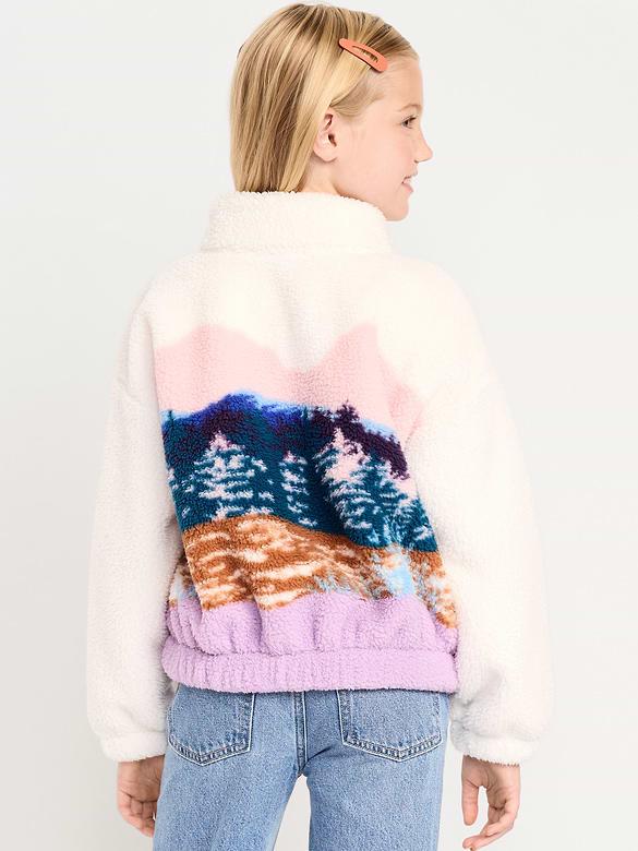 Oversized Sherpa Zip Jacket for Girls