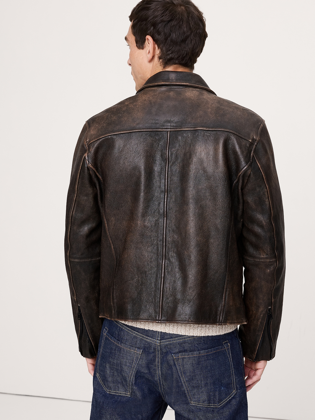 Leather Racing Jacket | Banana Republic