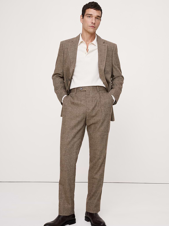 Italian Herringbone Suit Pant