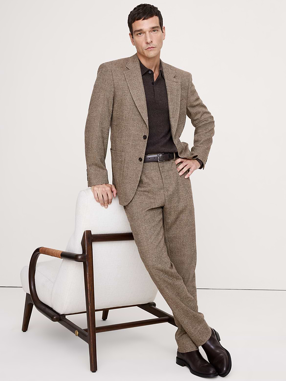 Italian Herringbone Suit Jacket