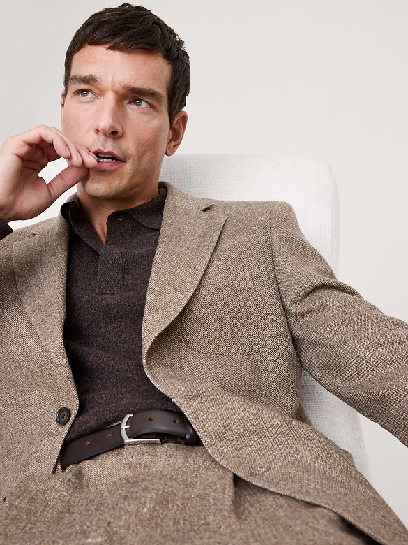 Italian Herringbone Suit Jacket