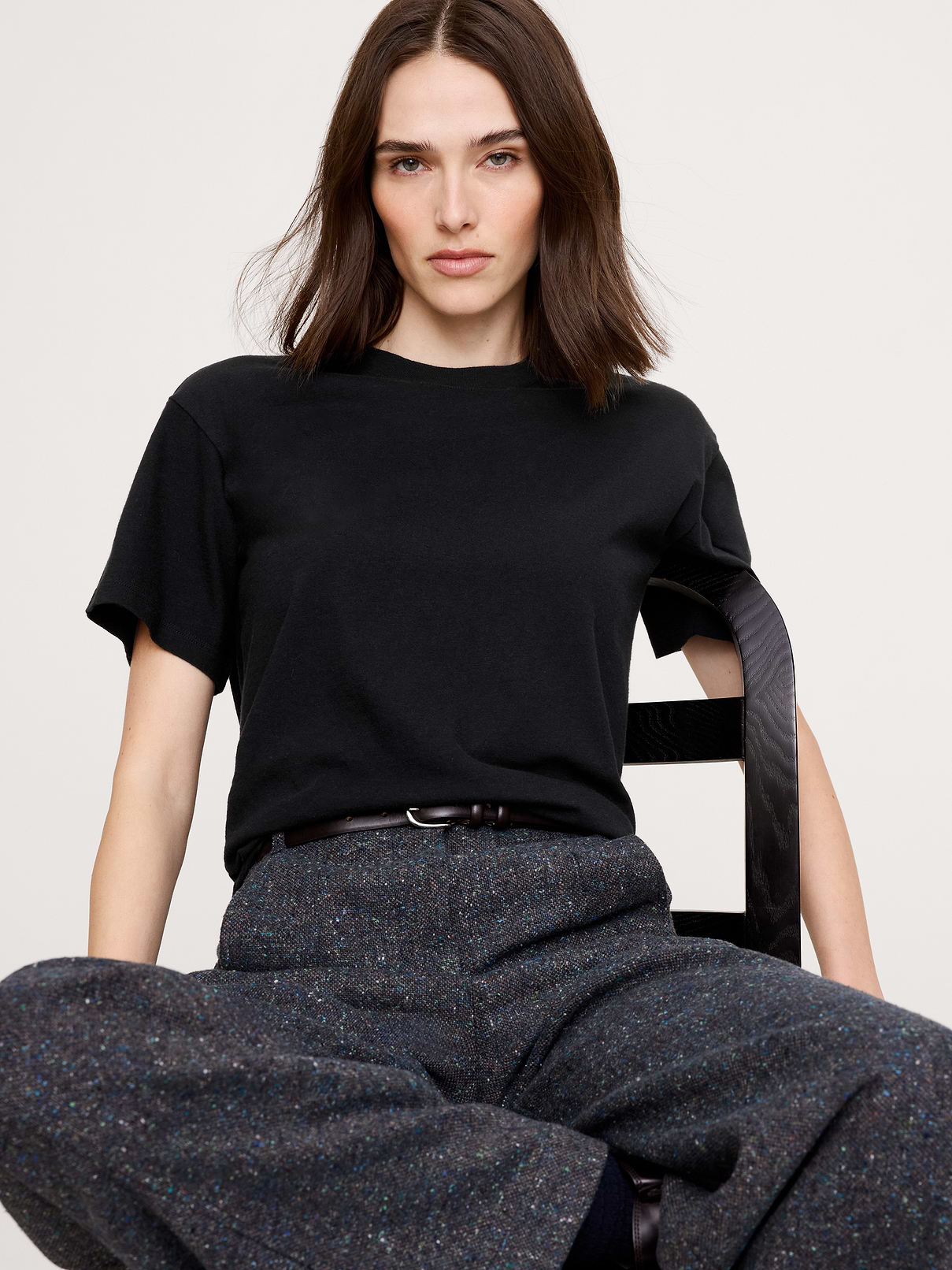Cotton Slub Boyfriend Crew-Neck T-Shirt