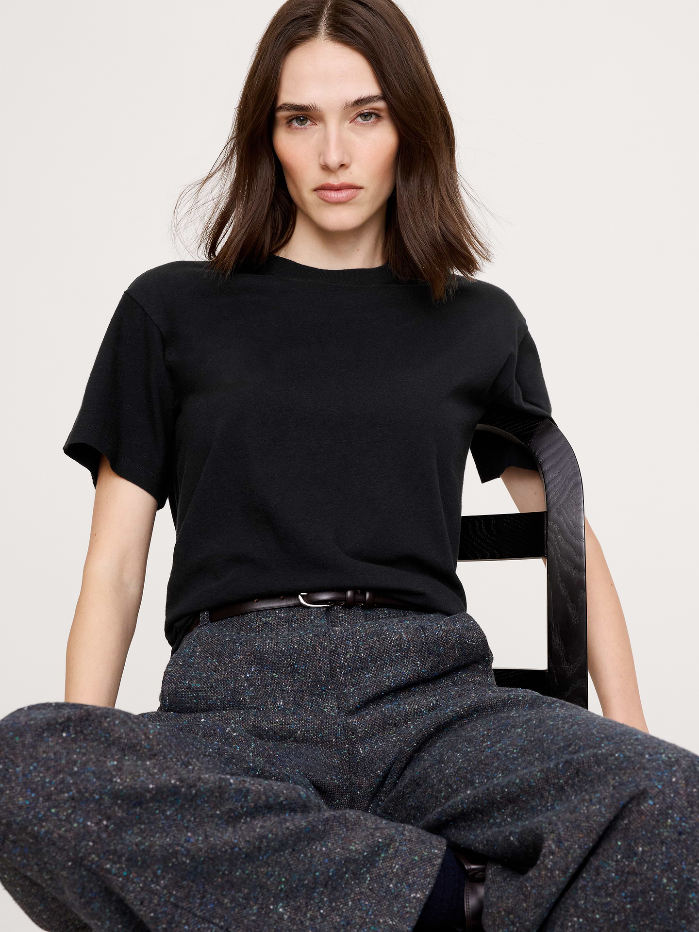 Image number 1 showing, Cotton Slub Boyfriend Crew-Neck T-Shirt
