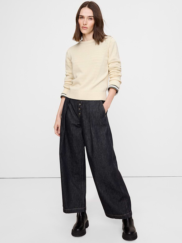 Cotton-Silk Crew-Neck Sweater