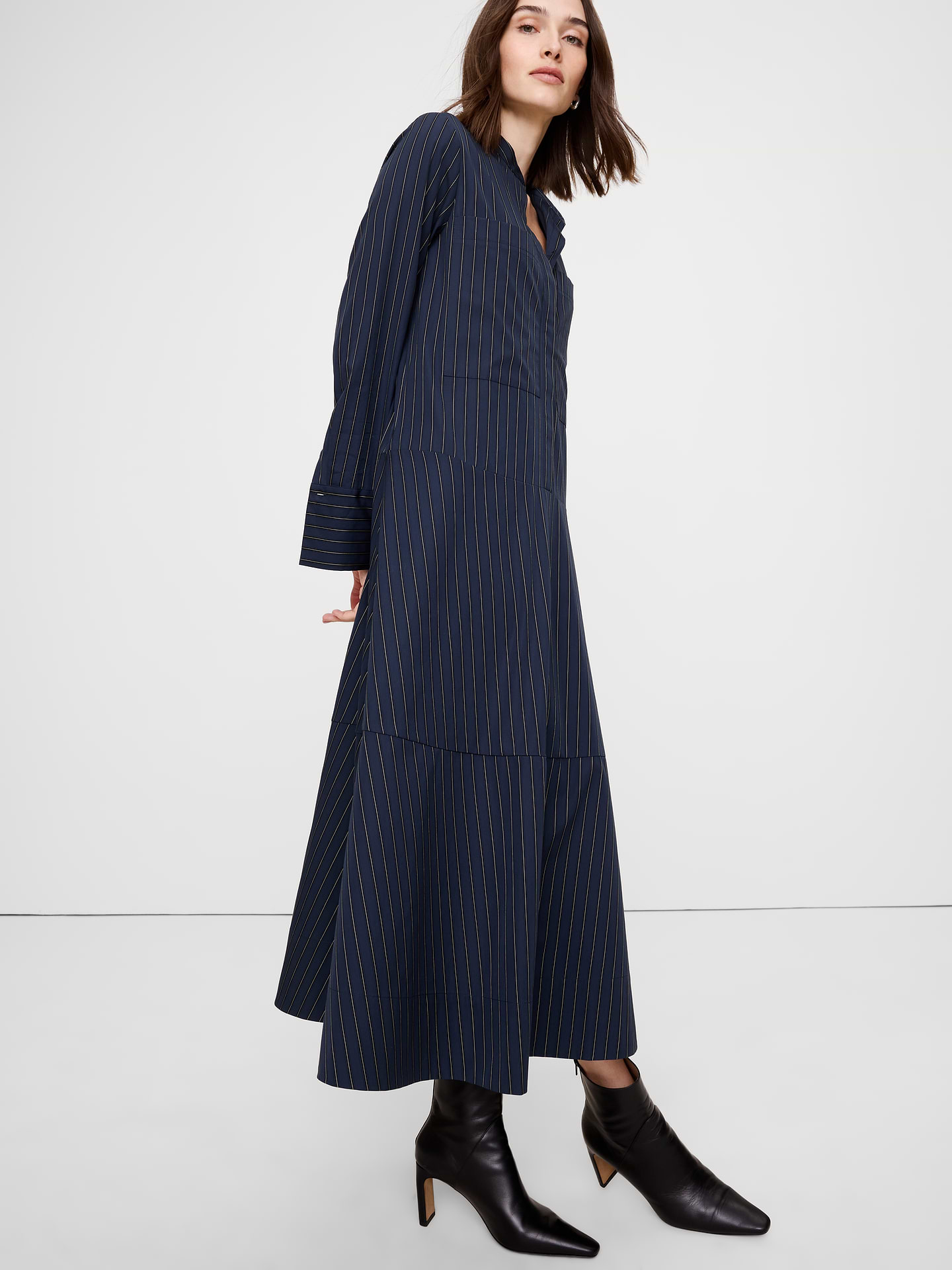 Image number 3 showing, Cotton Trapeze Shirt Dress