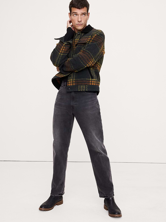 Plaid Bouclé Trucker Jacket