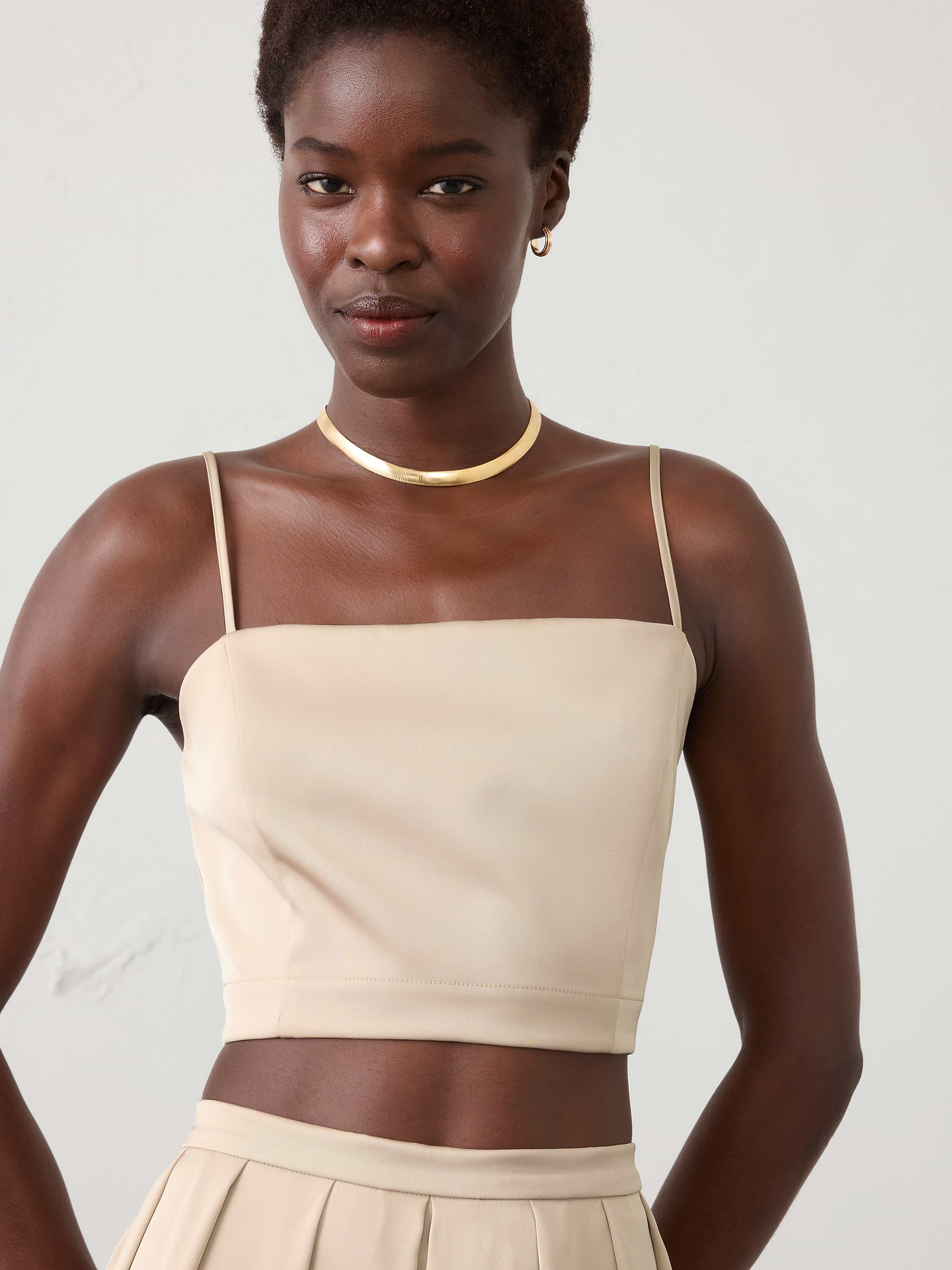 Image number 1 showing, Satin Cropped Camisole