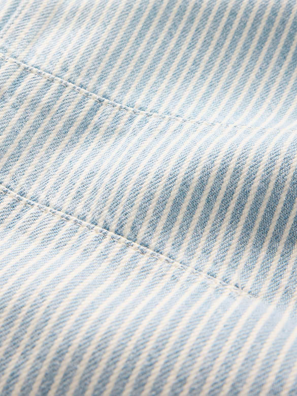Mid Rise UltraSoft Denim Stripe Easy Horseshoe Jeans