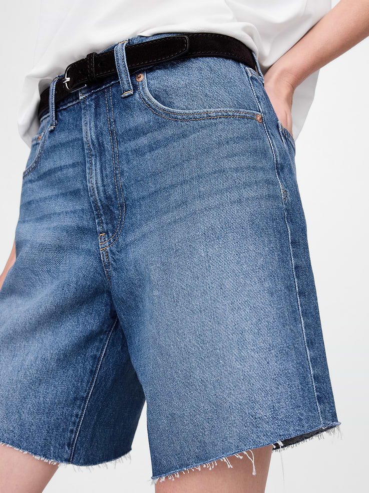 Image number 8 showing, 8" Mid Rise '90s Loose Denim Bermuda Shorts