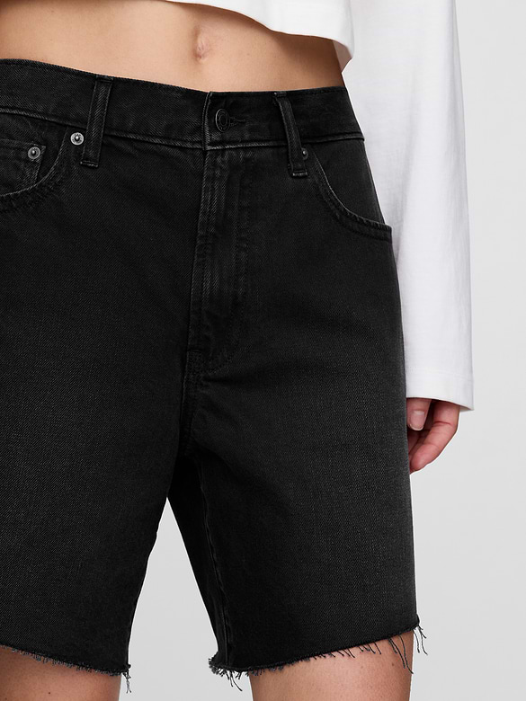 8" Mid Rise '90s Loose Denim Bermuda Shorts