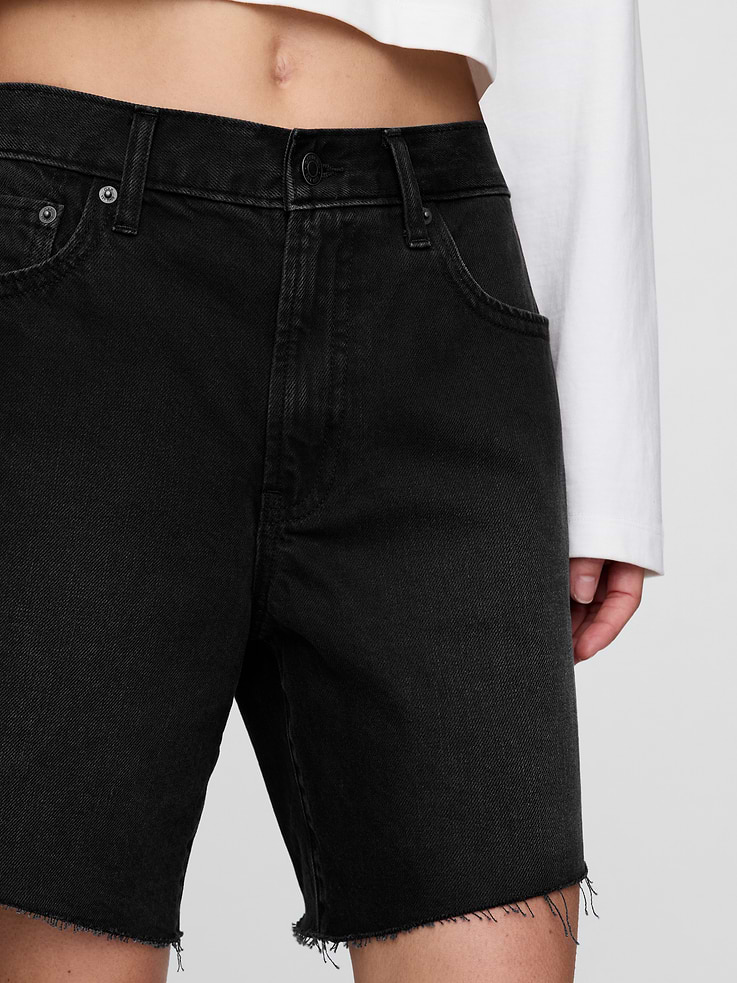 Image number 8 showing, 8" Mid Rise '90s Loose Denim Bermuda Shorts