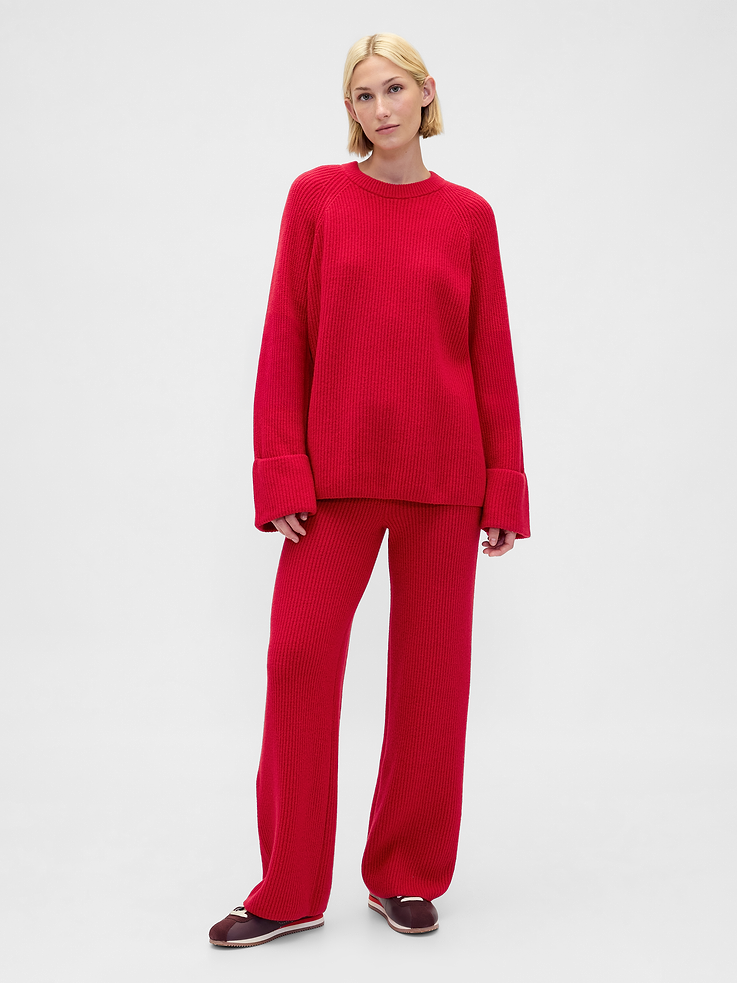 Image number 1 showing, CashSoft Shaker-Stitch Sweater Pants