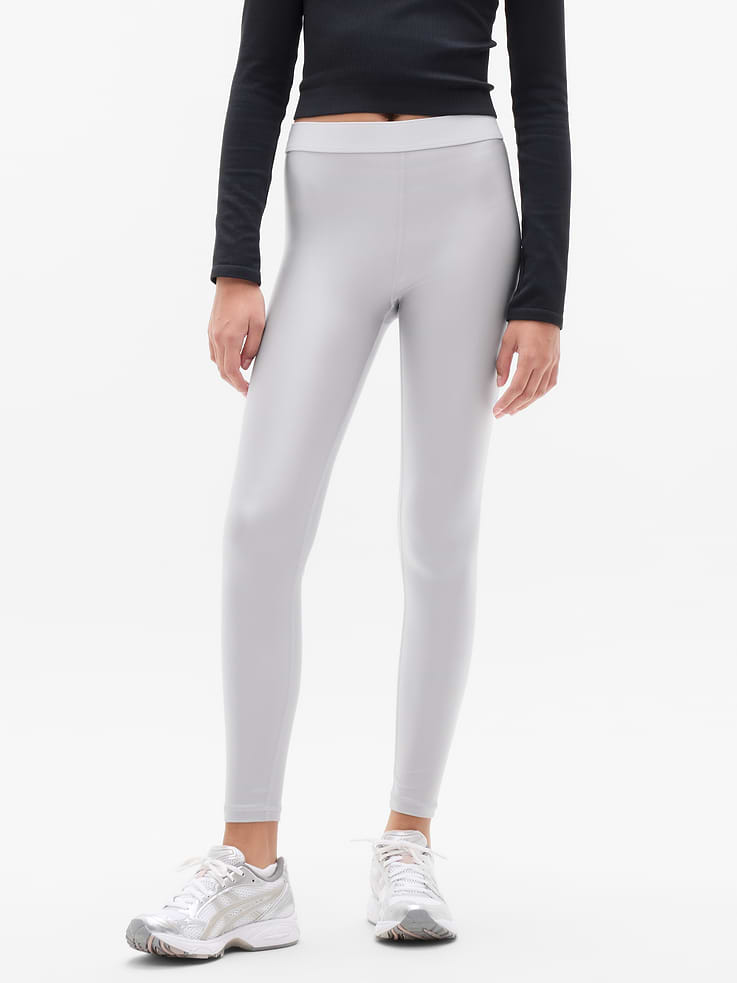 Image number 1 showing, Athleta Girl High Rise Logo Chit Chat Sheen Legging