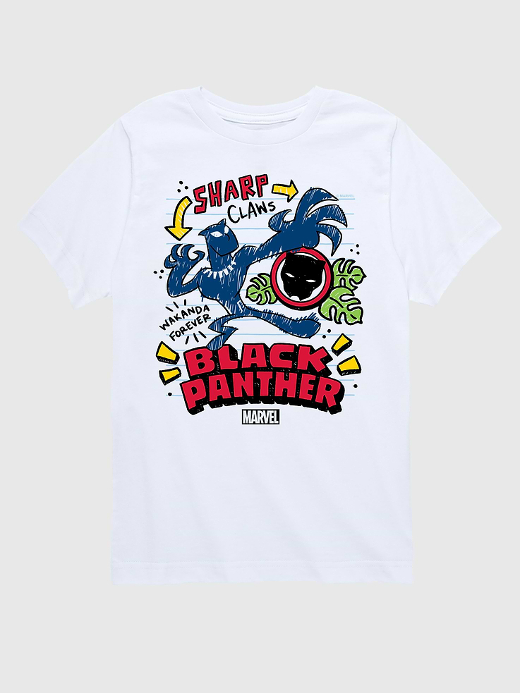 Image number 1 showing, Toddler Marvel Black Panther Doodle Short Sleeve Graphic Tee