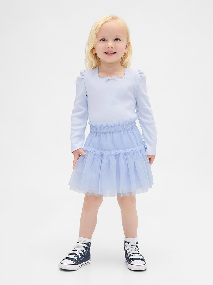 Image number 1 showing, Baby & Toddler Rib & Tulle Outfit Set