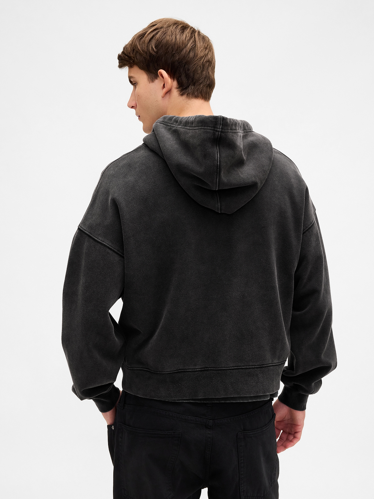 Adult Heavyweight Oversized Crop Zip Hoodie | Gap