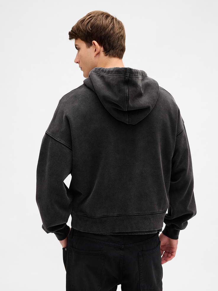 Image number 3 showing, Adult Heavyweight Oversized Crop Zip Hoodie