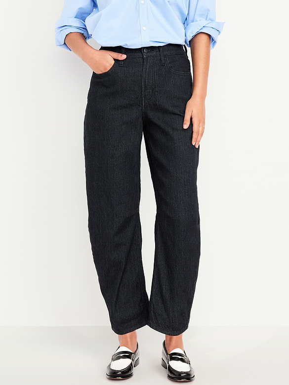 High-Waisted Wow Barrel Ankle Jeans