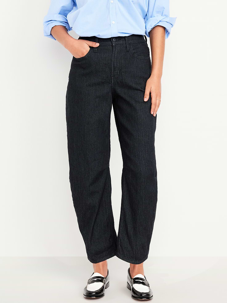 Image number 2 showing, High-Waisted Wow Barrel Ankle Jeans