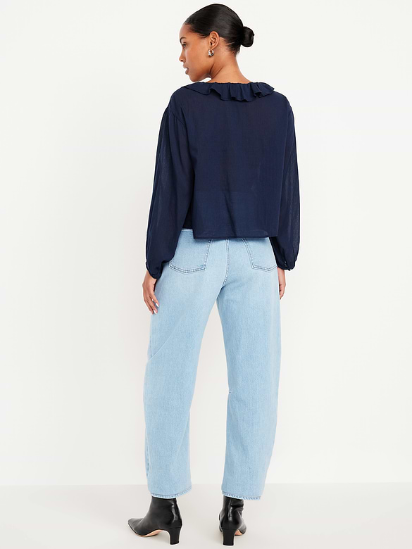 High-Waisted Wow Barrel Ankle Jeans