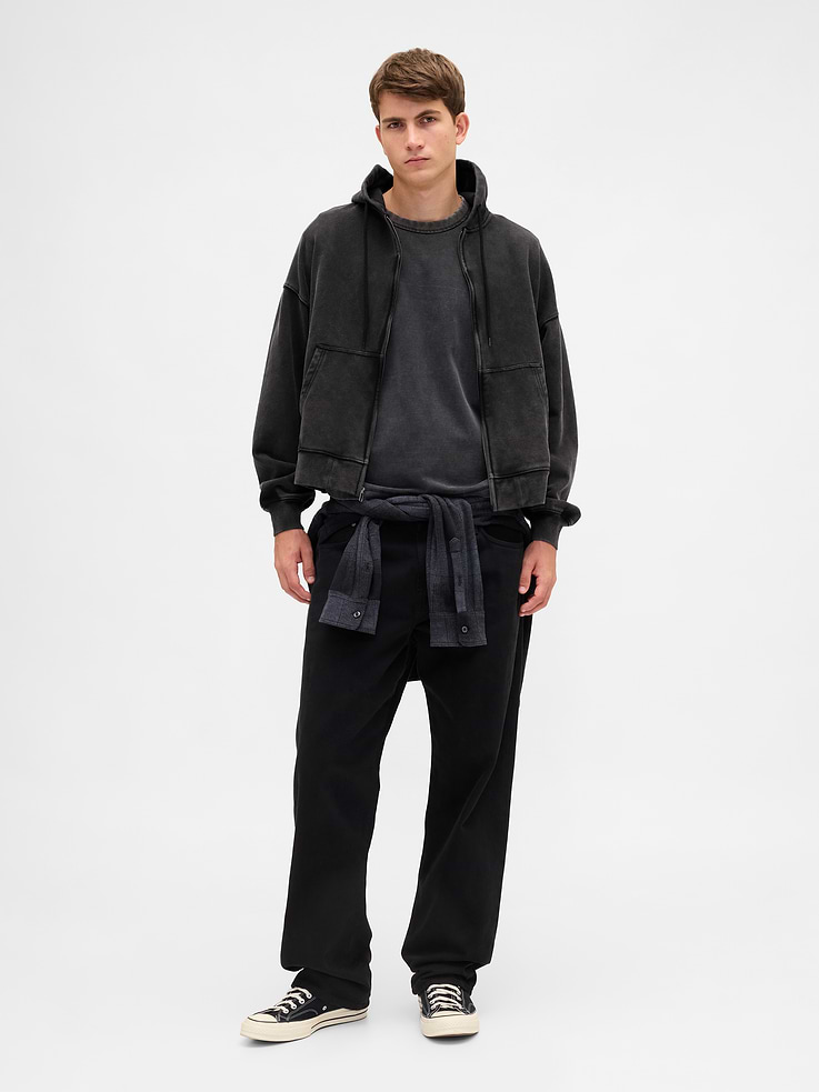 Image number 2 showing, Adult Heavyweight Oversized Crop Zip Hoodie